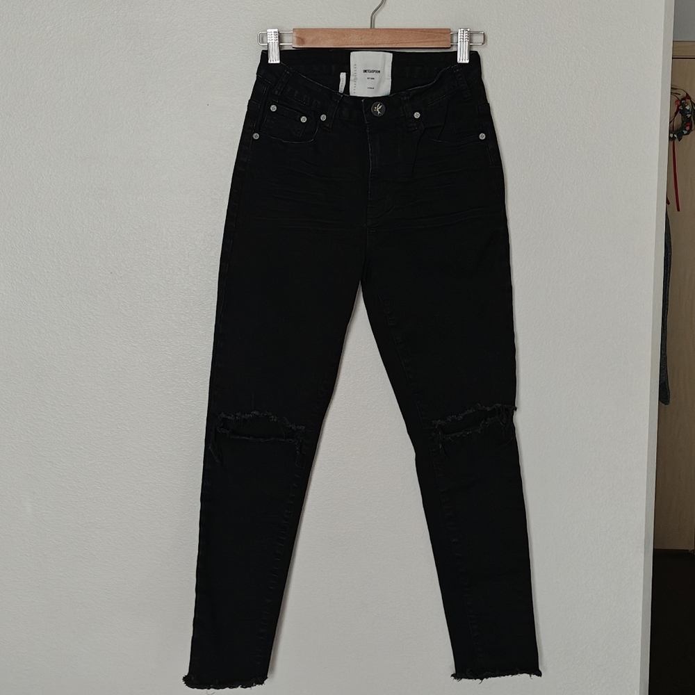 One Teaspoon High Rise Freebird II Skinny Black Jeans